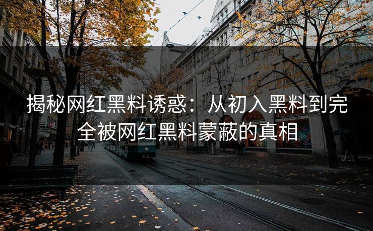 揭秘网红黑料诱惑：从初入黑料到完全被网红黑料蒙蔽的真相