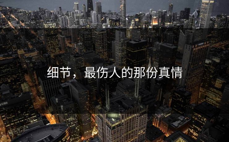 细节,最伤人的那份真情 细节,最伤人的那份真情